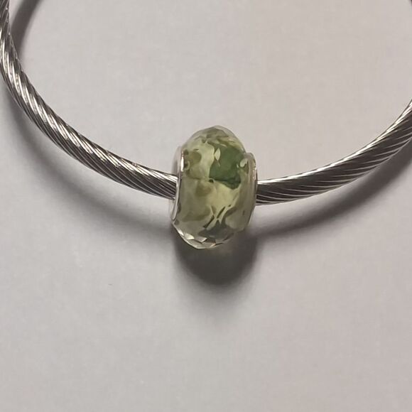 Clear with Green Camouflage Background Charm for Pandora Style Bracelet - Picture 2 of 5